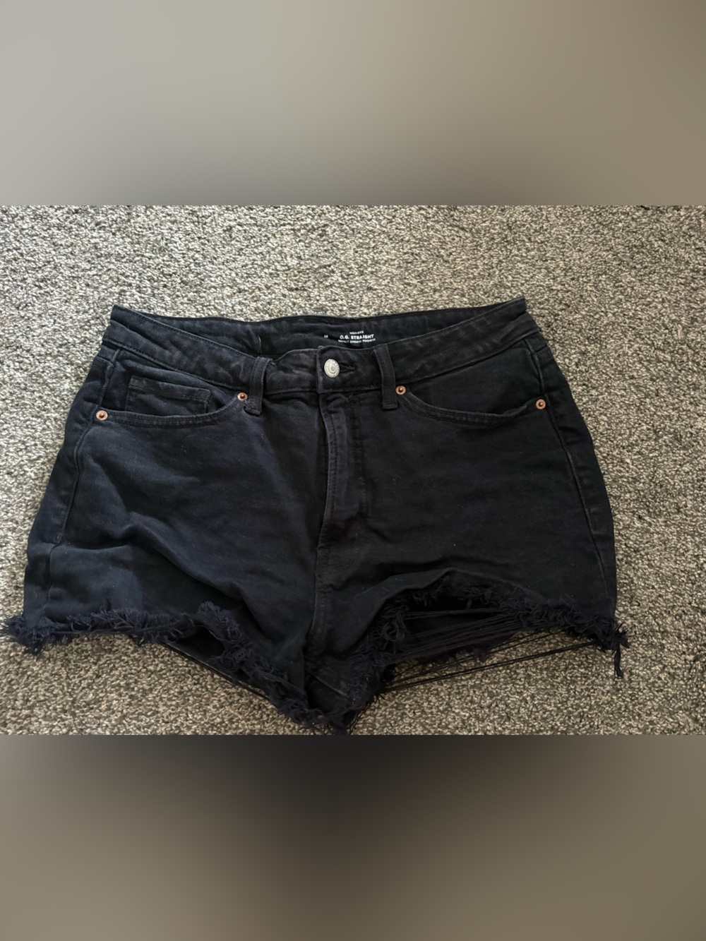 Black Frayed Hem Women’s Denim Shorts